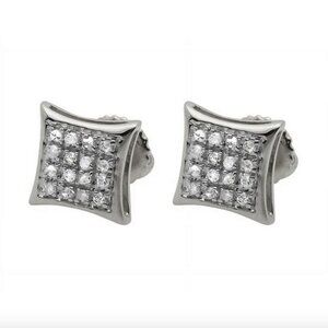 14k White Gold Pave Diamond Baguette Stud Earrings Avianne Trax NYC Mr Flawless